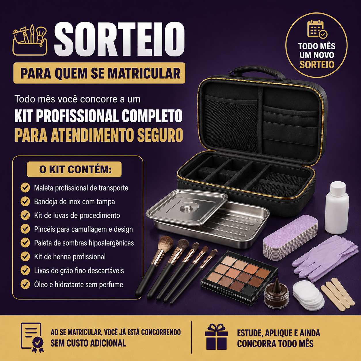 Kit de produtos hipoalergênicos sorteado mensalmente